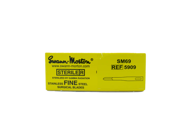 Swann-Morton Stainless Fine Steel Surgical Microblades SM69 (Double-Edged, Pack of 25) (Cod. 1009-13)