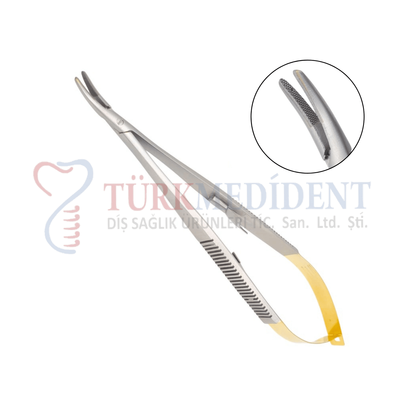 Castroviejo Needle Holder with TC Inserts 14cm Curved (TM-1328)