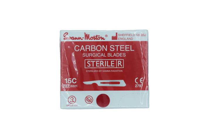 Carbon Steel Surgical blades (100blades) 15c Swann-morton (Cod. 1009-9)