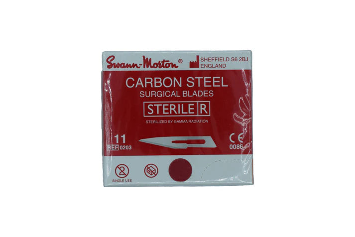 Carbon Steel Surgical blades (100blades) 11 Swann-morton (Cod. 1009-10)