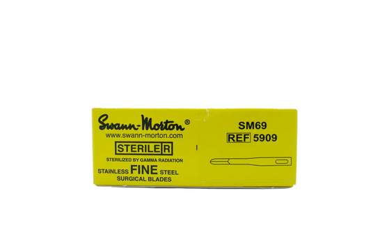 Swann-Morton Stainless Fine Steel Surgical Microblades SM69 (Double-Edged, Pack of 25) (Cod. 1009-13)