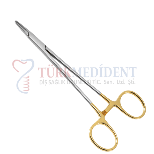 Crile Wood Needle Holder, Crile Wood TC, Tungsten Carbide Needle Holder, 15cm Needle Holder, 6 inch Needle Holder, TC Needle Driver, Straight Needle Holder, Gold Handle Needle Holder, Surgical Needle Driver, Premium Suture Forceps